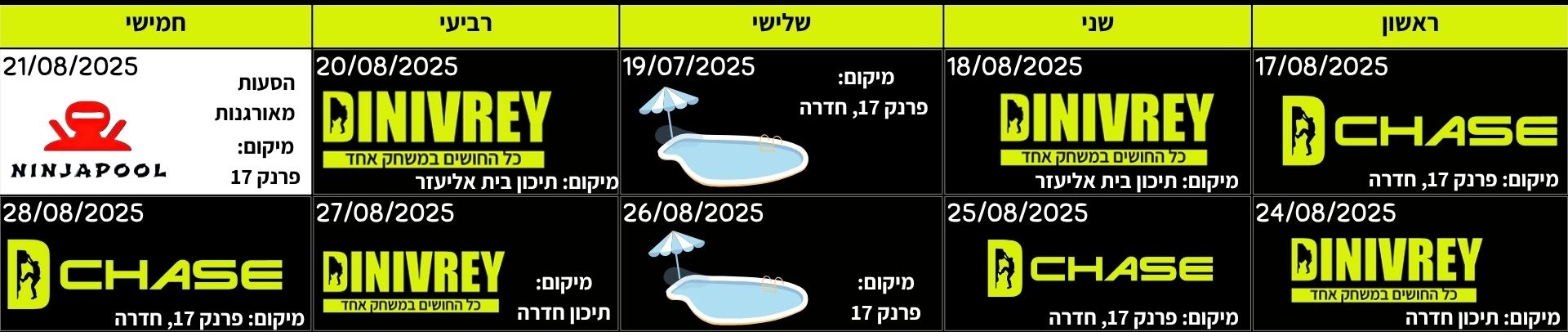 מחנה אימונים קיץ 2025 חלק ג' אוגוסט